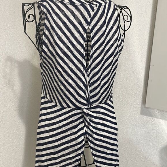 Coin 1804 yes, navy and white striped tank open/split back size M - Picture 6 of 8